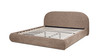 Archie Puffy Grounded Upholstered Platform Bed, King, Taupe Brown Chenille
