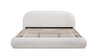 Archie Puffy Grounded Upholstered Platform Bed, King, Stone Light Beige Chenille