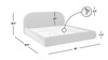Archie Puffy Grounded Upholstered Platform Bed, King, Stone Light Beige Chenille