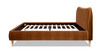 Roman Curved Headboard Upholstered Platform Bed, King, Burnt Orange