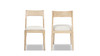 Bryson Reclaimed Pine Wood Dining Chairs, Set of 2, Light Natural & Soft Flax Light Beige Chenille