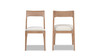 Bryson Reclaimed Pine Wood Dining Chairs, Set of 2, Natural Brown & Soft Flax Light Beige Chenille