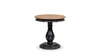 Winslow 24" Round Reclaimed Pine Pedestal Side Table, Antique Natural Brown & Distressed Black