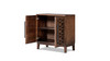 Koa 35" Reclaimed Pine 2-Door Woven Wood Accent Cabinet, Java Brown