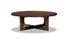 Pino 48" Round Reclaimed Pine Cross Base Coffee Table, Java Brown
