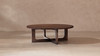 Pino 48" Round Reclaimed Pine Cross Base Coffee Table, Java Brown