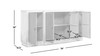 Amelie 74" Reclaimed Pine Herringbone 4-Door Sideboard, Antique White & Medium Brown