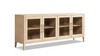 Marlowe 83" Reclaimed Pine 4-Door Glass Sideboard, Brushed White