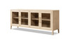 Marlowe 83" Reclaimed Pine 4-Door Glass Sideboard, Brushed White