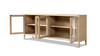 Marlowe 83" Reclaimed Pine 4-Door Glass Sideboard, Brushed White