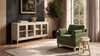 Marlowe 83" Reclaimed Pine 4-Door Glass Sideboard, Brushed White