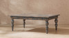 Rosalie 50" Reclaimed Pine Turned-Leg Coffee Table, Vintage Blue