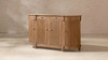 Camille 72" Reclaimed Pine Fluted 4-Door Sideboard, Medium Brown