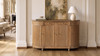 Camille 72" Reclaimed Pine Fluted 4-Door Sideboard, Medium Brown
