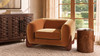 Alpine 44" Modern Sculptural Curved Accent Chair, Burnt Orange Performance Velvet