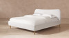 Roman Curved Headboard Upholstered Platform Bed, King, Stone Light Beige Chenille