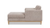 Knox 65" Modern Farmhouse Chaise Lounge Chair, Stone Taupe Chenille