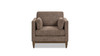 Knox 36" Modern Farmhouse Arm Chair, Taupe Brown Chenille