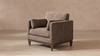 Knox 36" Modern Farmhouse Arm Chair, Taupe Brown Chenille