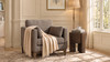 Knox 36" Modern Farmhouse Arm Chair, Taupe Brown Chenille