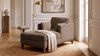 Knox 65" Modern Farmhouse Chaise Lounge Chair, Taupe Brown Chenille