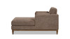 Knox 65" Modern Farmhouse Chaise Lounge Chair, Taupe Brown Chenille
