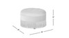 Yolanda 24" Round Tufted Velvet Accent Ottoman with Bullion Fringe, Garnet Rose Pink