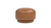Fuji 15" Mushroom Faux Leather Footstool Ottoman, Caramel Tan Brown