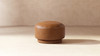 Fuji 15" Mushroom Faux Leather Footstool Ottoman, Caramel Tan Brown