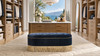Melinda 48.5" Oval Tufted Bullion Fringe Storage Bench, Dark Navy Blue