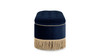 Melinda 48.5" Oval Tufted Bullion Fringe Storage Bench, Dark Navy Blue