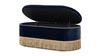 Melinda 48.5" Oval Tufted Bullion Fringe Storage Bench, Dark Navy Blue