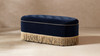 Melinda 48.5" Oval Tufted Bullion Fringe Storage Bench, Dark Navy Blue