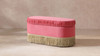 Serena 38" Oval Storage Bench Ottoman, Garnet Rose Pink