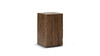 Umber 19.7" Solid Reclaimed Pine Wood Block Side Table, Brown