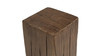 Umber 19.7" Solid Reclaimed Pine Wood Block Side Table, Brown