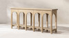 Solace 78.5" Reclaimed Elm Wood Arched Console Table, Light Natural Brown