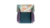 Anya Boho Chic Wingback Accent Arm Chair, Floral & Leopard, Satin Teal & Purple