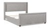 Elle Wingback Upholstered Panel Bed, King, Silver Grey 4
