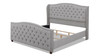 Marcella Upholstered Shelter Headboard Bed Set, King, Silver Grey 7