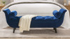 Alma Tufted Entryway Bench, Navy Blue 2