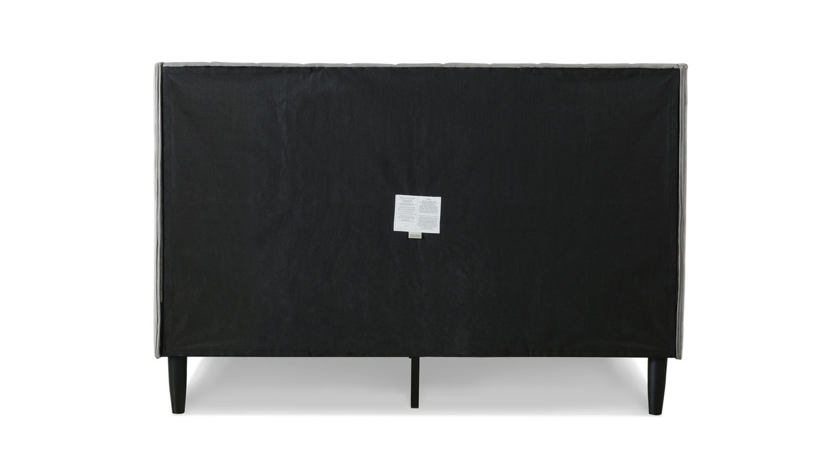 Aspen Vertical Tufted Headboard Platform Bed Set, Queen, Opal Grey