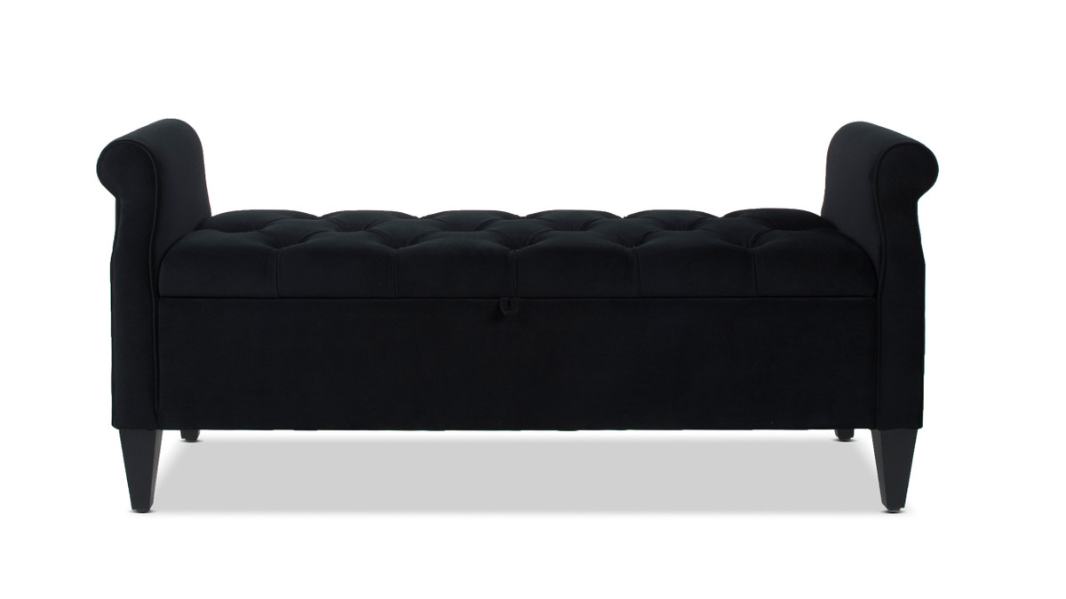 black storage bench outdoor