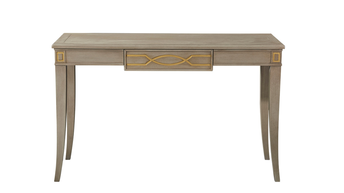 Dauphin Gold Accent Console Vanity Table, Grey Cashmere 1