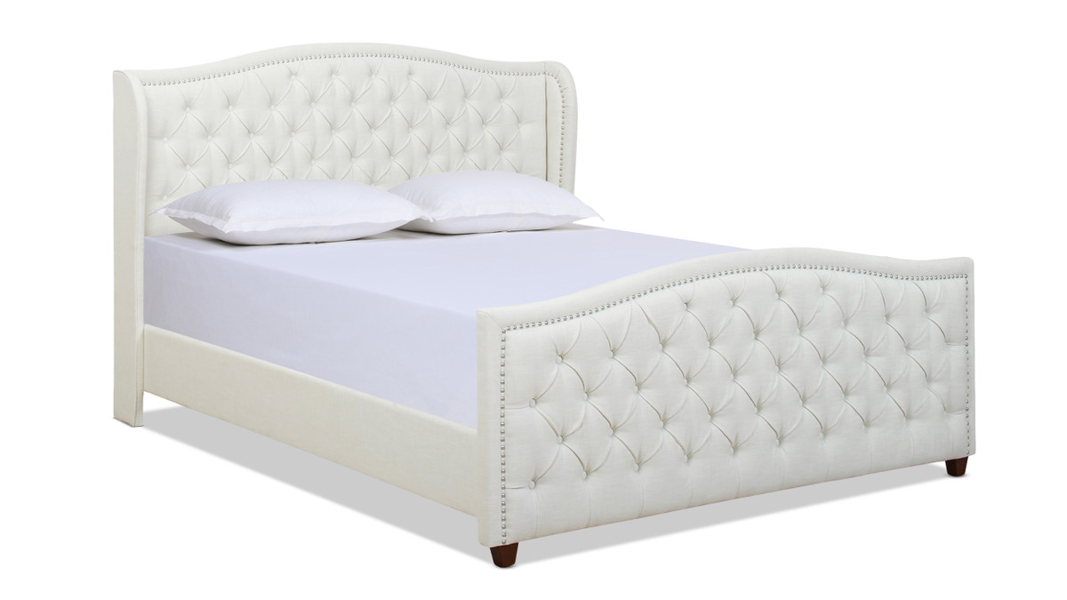 Marcella Upholstered Bed, California King, Antique White 1