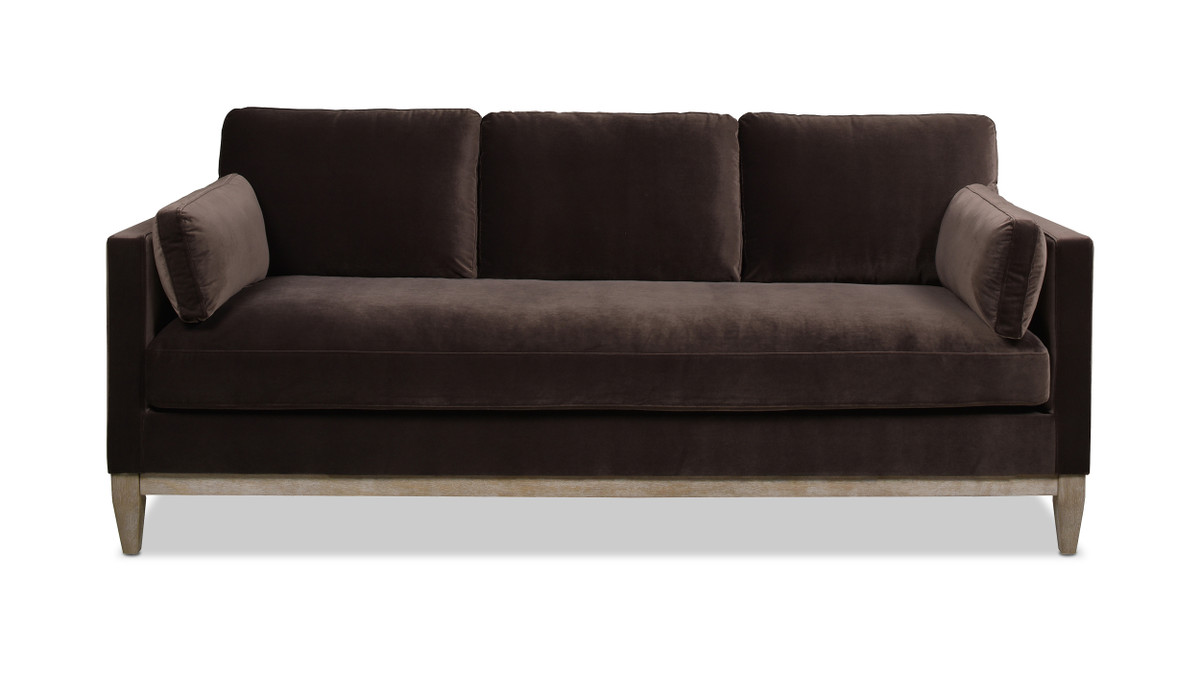 Knox 84" Modern Farmhouse Sofa, Deep Brown 1