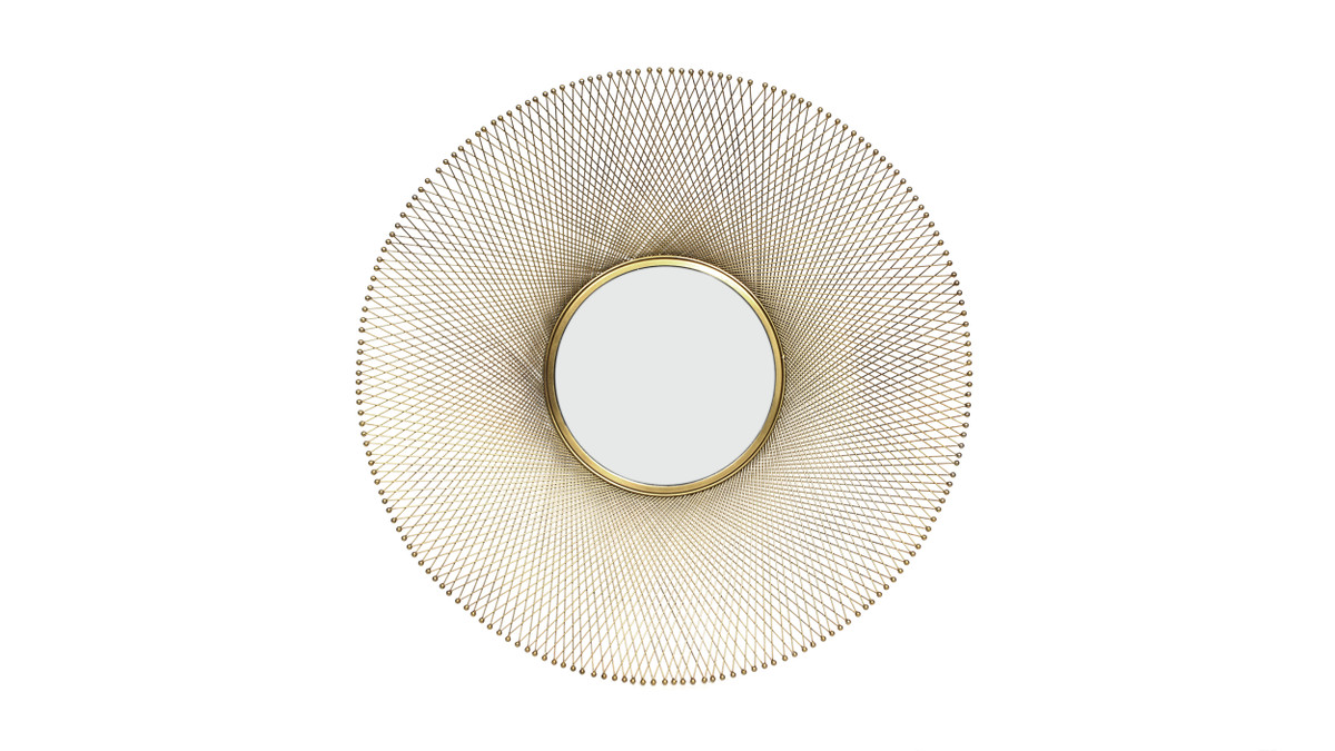 Stellar 45" Round Gold Accent Mirror 1