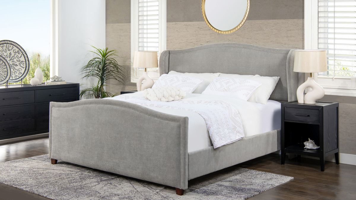 Carmen Upholstered Wingback Panel Bed Frame Jennifer Taylor Home