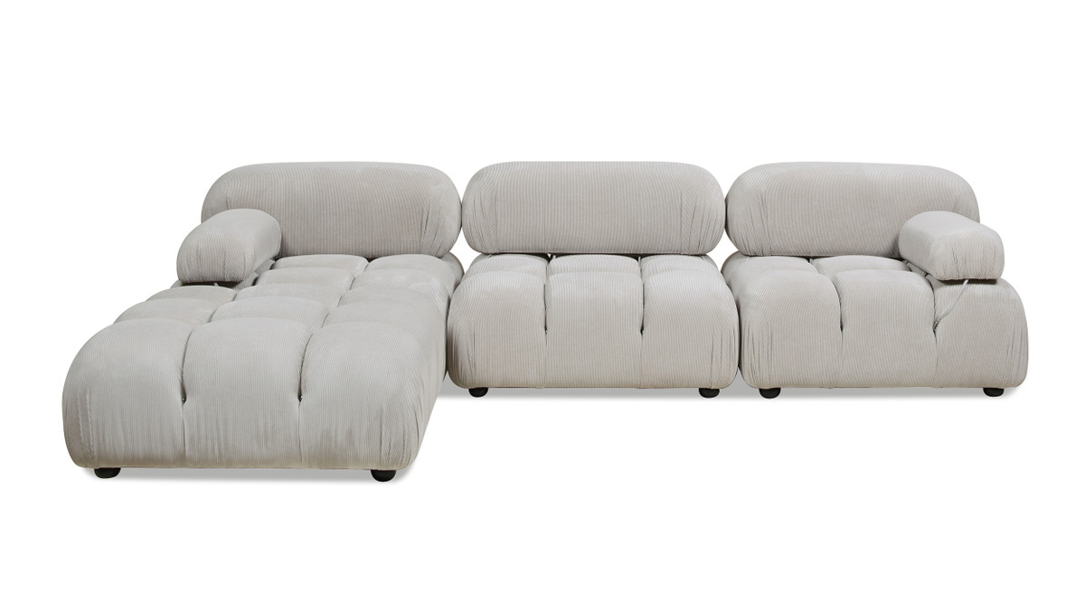 Marcel 109.5" Modular Modern 4-Piece Reversible Sectional Sofa, Pebble Gray 1