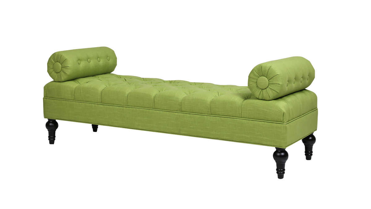 Lewis Bolstered Lounge Entryway Bench, Bright Chartreuse 1